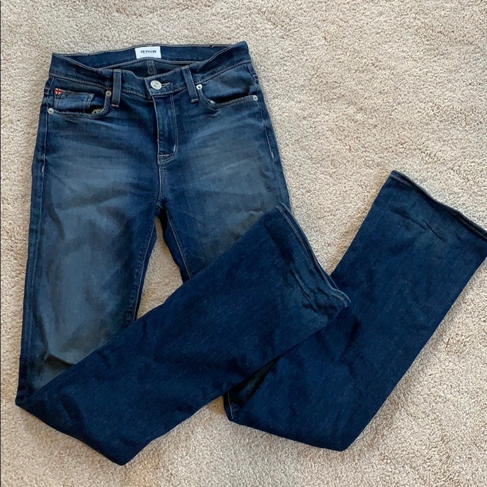 Hudson flare dark denim jeans.